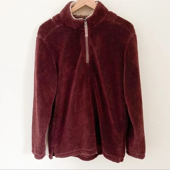 True Grit Pebble Pile 1/4 Zip PulloverVintage Wine